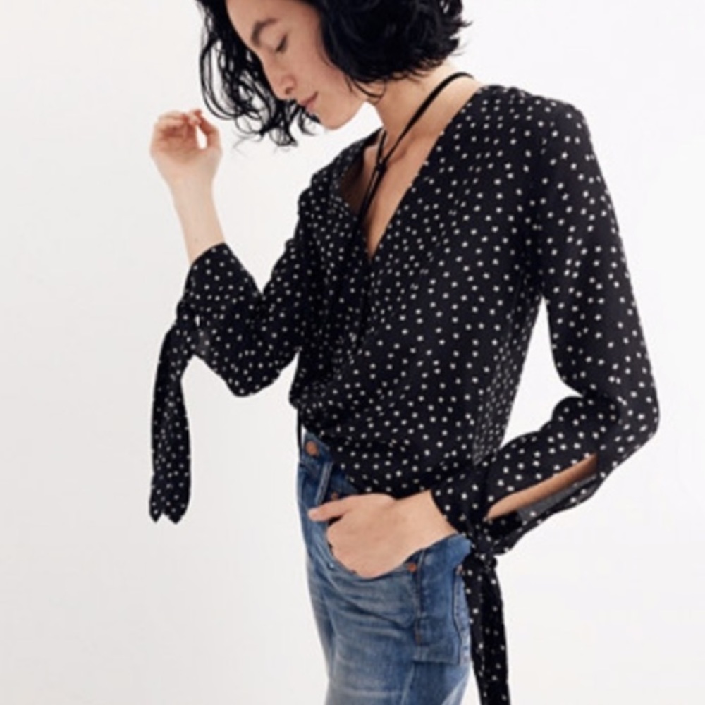 Black silk madewell blouse
